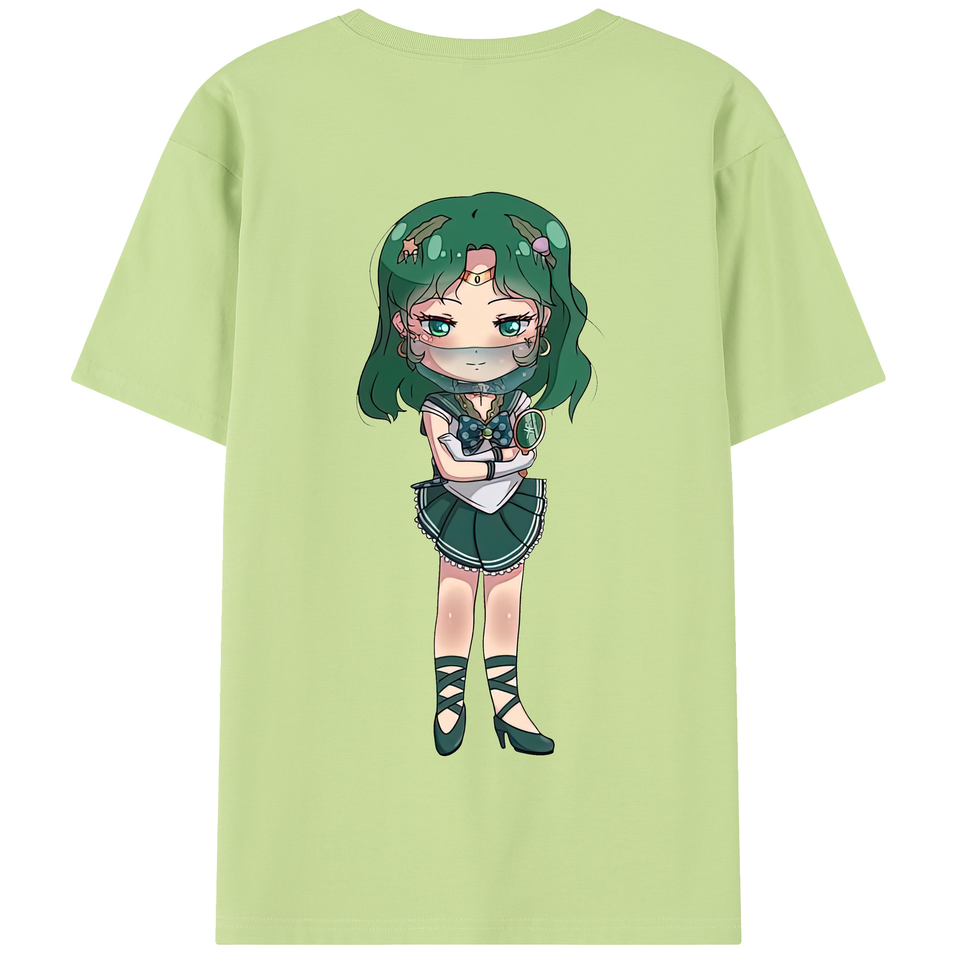 （画像用） 美少女戦士セーラームーン 海王 みちる（かいおう みちる） Sailor Moon Kaiou Michiru 綿100％半袖Tシャツ（背面プリント）